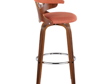 Gardenia - Mid Century Modern Fixed Height Barstool With Swivel With Round Footrest (Set of 2)