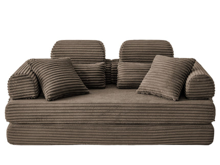 Convertible Sleeper Sofa With & Side Storage Pocket, Foldable Upholstered Couch For Living Room
