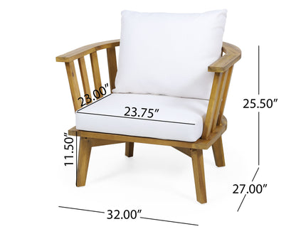 Patio Furniture Set, Outdoor Acacia Wood Patio Club Chair With Table