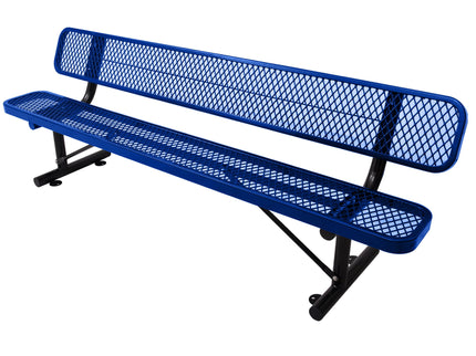 6' Outdoor Steel Bench With Backrest