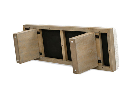 Bella - Upholstered Modern Accent Bench - Ivory White