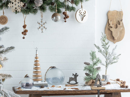 Christmas Ball Ornaments, Wood Decorative Hanging Ball Christmas Tree Ornaments For Holiday Party Decorations