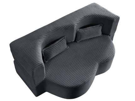 Floor Convertible Sleeper Sofa Bed With 2 Pillows