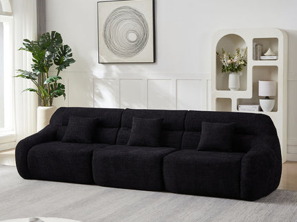 Luxury Curved Corner Sectional Sofa With 4 Pillows