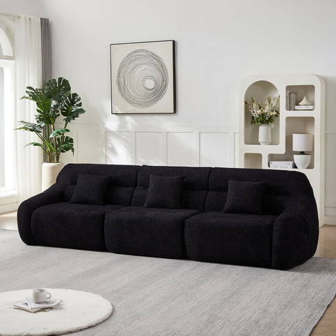 Luxury Curved Corner Sectional Sofa With 4 Pillows