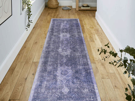Maval - 2'6'' X 10' Washable Runner Rug - Anthracite