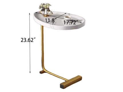 C-Shaped Side Table, Small Sofa Table For Cough, Bedroom
