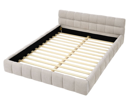 Modern Platform Bed Frame With Thick Fabric