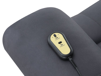 Domana - Polished Microfiber Power Nirion Recliner With Lift Heating Massage Chair - Dark Blue