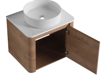 Wall Mounted Bathroom Vanity & Art Sink & 1 Soft Close Door