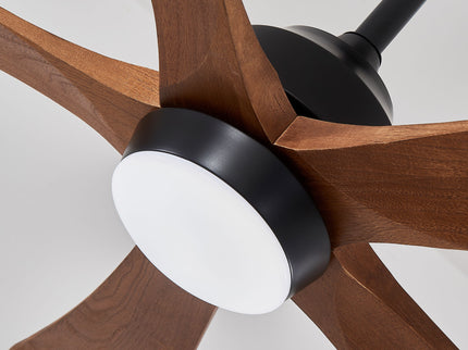 5 Blades Ceiling Fan With Lights Remote Control - Matte Black