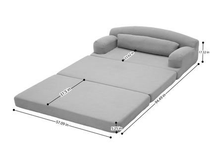 2 Seater Sofa Bed, Compact Foldable Floor Couch