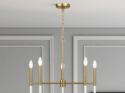 Courtyard - 5 Light Candle Chandelier - Clear / Gold