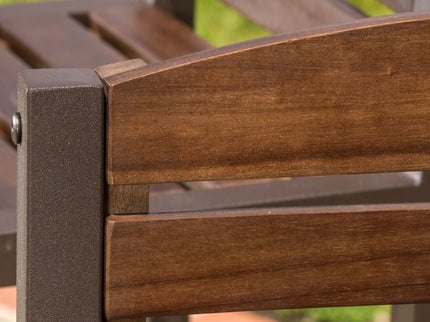 Outdoor Barstool With Slat Panel Design (Set of 2) - Dark Brown