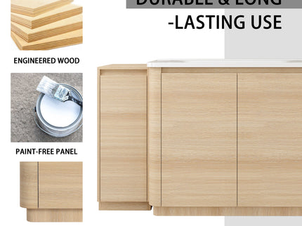 Freestanding Bathroom Vanity With Sink, 2 Small Storage Cabinets, Soft Close Doors