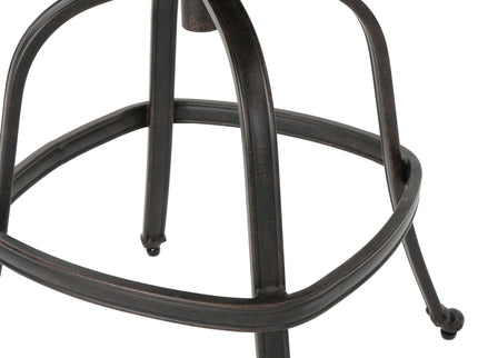 Outdoor Cast Aluminum Swivel Bar Stool With Scrolled Arms - Bronze