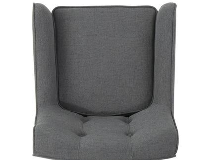 Modern Arm Chair With Tufted Back And Wooden Legs