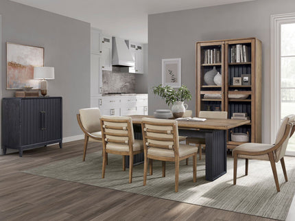 Double Pedestal Table Latte - Light Brown