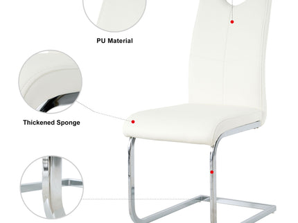Modern Dining Chairs With Padded Seat And Metal Legs
