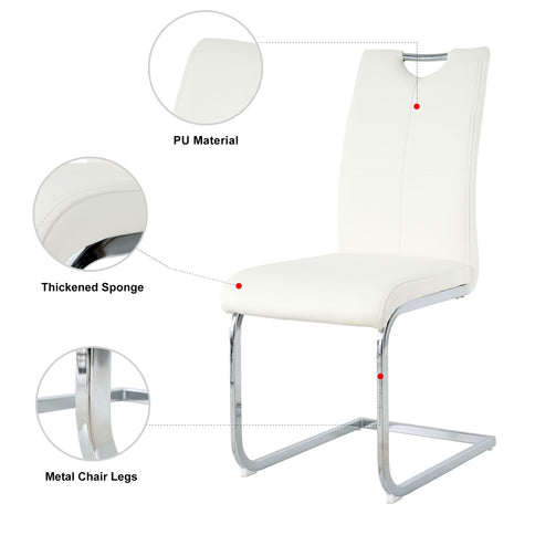 Modern Dining Chairs With Padded Seat And Metal Legs