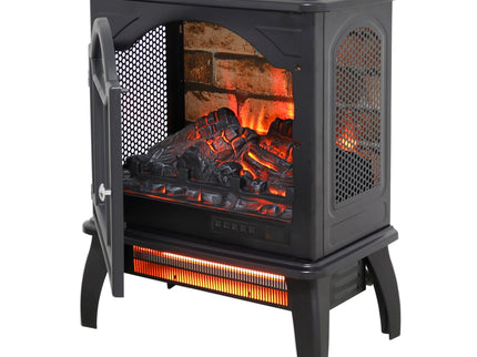 3D Flame Electric Infrared Quartz Fireplace Stove With Remote Control