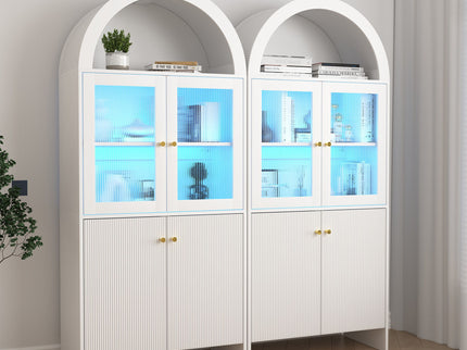 Modern Tech Inspired Dome Cabinet With LED Lighting