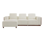 Beige / 3 Seater L-Shaped Sectional