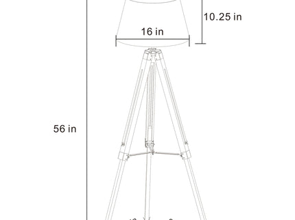 Hannah - Floor Lamp With Tripod Base - Gray