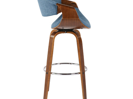 Curvini Mid - Century Modern Fixed Height Barstool With Swivel (Set of 2)