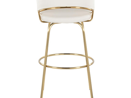 Jie - Fixed Height Contemporary Barstool With Swivel With Round Footrest (Set of 2)