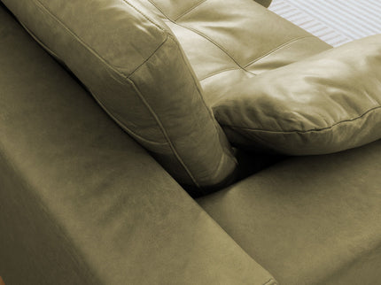 L - Shaped Modular 2 Seater Sofa With Movable Ottoman And High Density Sponge Cushions For Living Room