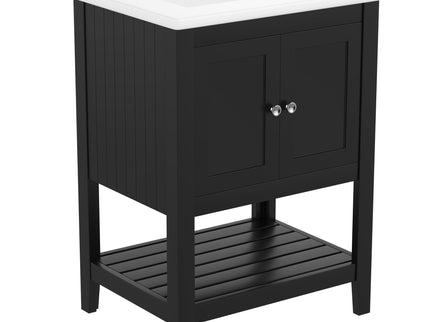 Modern Bathroom Vanity With Sink And Open Shelf