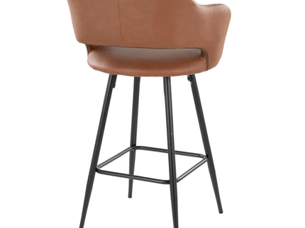 Margarite - Contemporary Fixed Height Counter Stool With Square Footrest (Set of 2)
