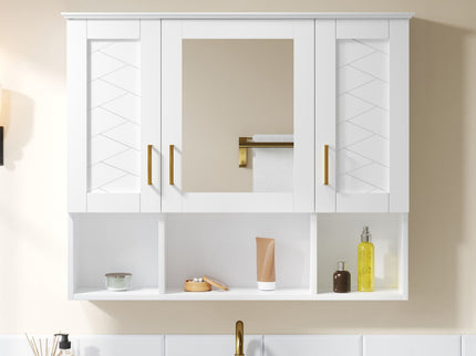 Modern Wall Mounted Medicine Cabinet With Adjustable Shelves, Soft Close Doors, High Define Mirror