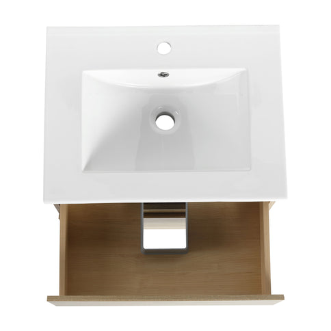 Wall Mounted Bathroom Vanity & Sink, 2 Soft Close Drawers