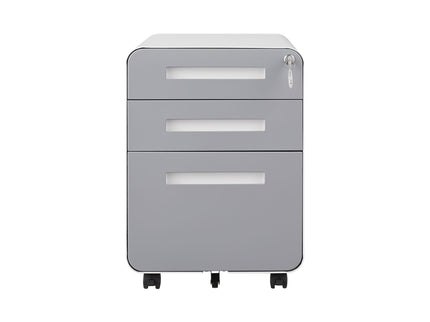 3 Drawer Mobile File Cabinet Under Desk Office, Simple Style Versatile Storage Cabinet For Legal / Letter / A4 Files, 5 Wheel Design Anti-Tilting Cold Rolled Steel Waterproof Moisture-Proof