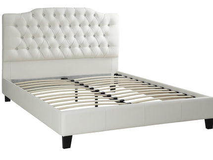 Modern Bed Frame With Tufted Upholstered Headboard
