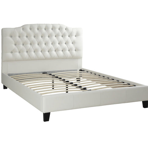 Modern Bed Frame With Tufted Upholstered Headboard