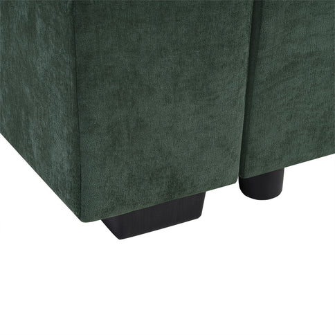 Modern L Shaped Sectional Sofa With Upholstery And Wooden Storage