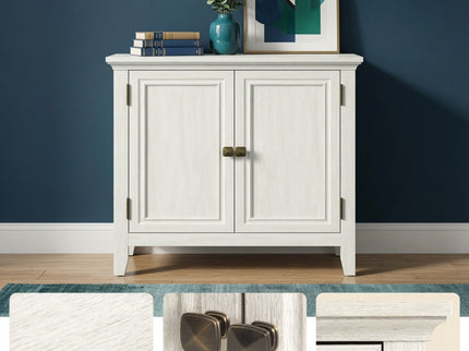 2 Door Buffet Cabinet With Adjustable Shelves - Matte White / Grayish