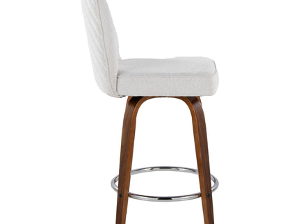 Henry - Contemporary Fixed Height Counter Stool With Swivel With Round Footrest (Set of 2)