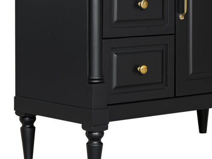 Freestanding Bathroom Vanity With Sink, Adjustable Shelf, Flip Drawer