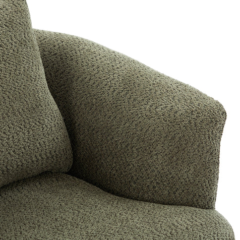 360° Swivel Barrel Sofa Chair With Throw Pillow, Upholstered Accent Chair