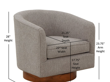 Miramar - Swivel Barrel Chair With Wooden Base
