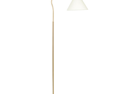 Majestic - Ring Base Curved Floor Lamp With Triangle Drum Shade - Gold / White