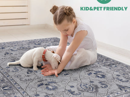Marfi - 8' X 10' Oriental Area Rug - Gray / Blue