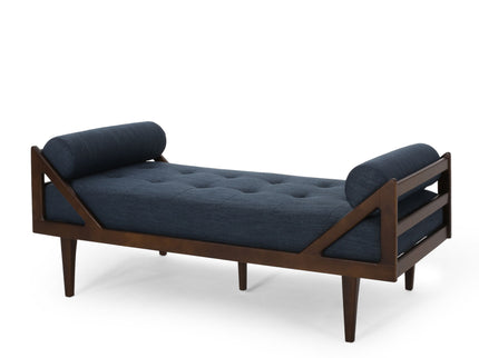 Chic Contemporary Chaise Lounge With Button Tufting And Bentwood Structure