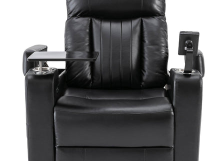 Premium Power Recliner & Storage Arms, Cupholders, Swivel Tray Table And Cell Phone Stand - Black