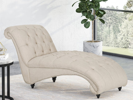 Chaise Lounge With Button Tufted Diamon Stitch
