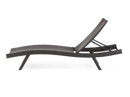 Kauai - Modern Style Wicker Chaise Lounge - Brown Multi